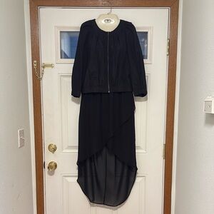 Black high low skirt